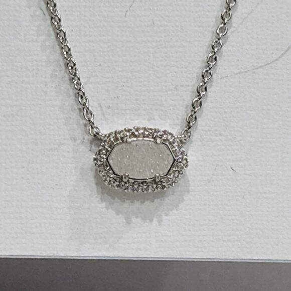 Kendra Scott Chelsea Pendant Necklace Iridescent Drusy NEW - Picture 2 of 8